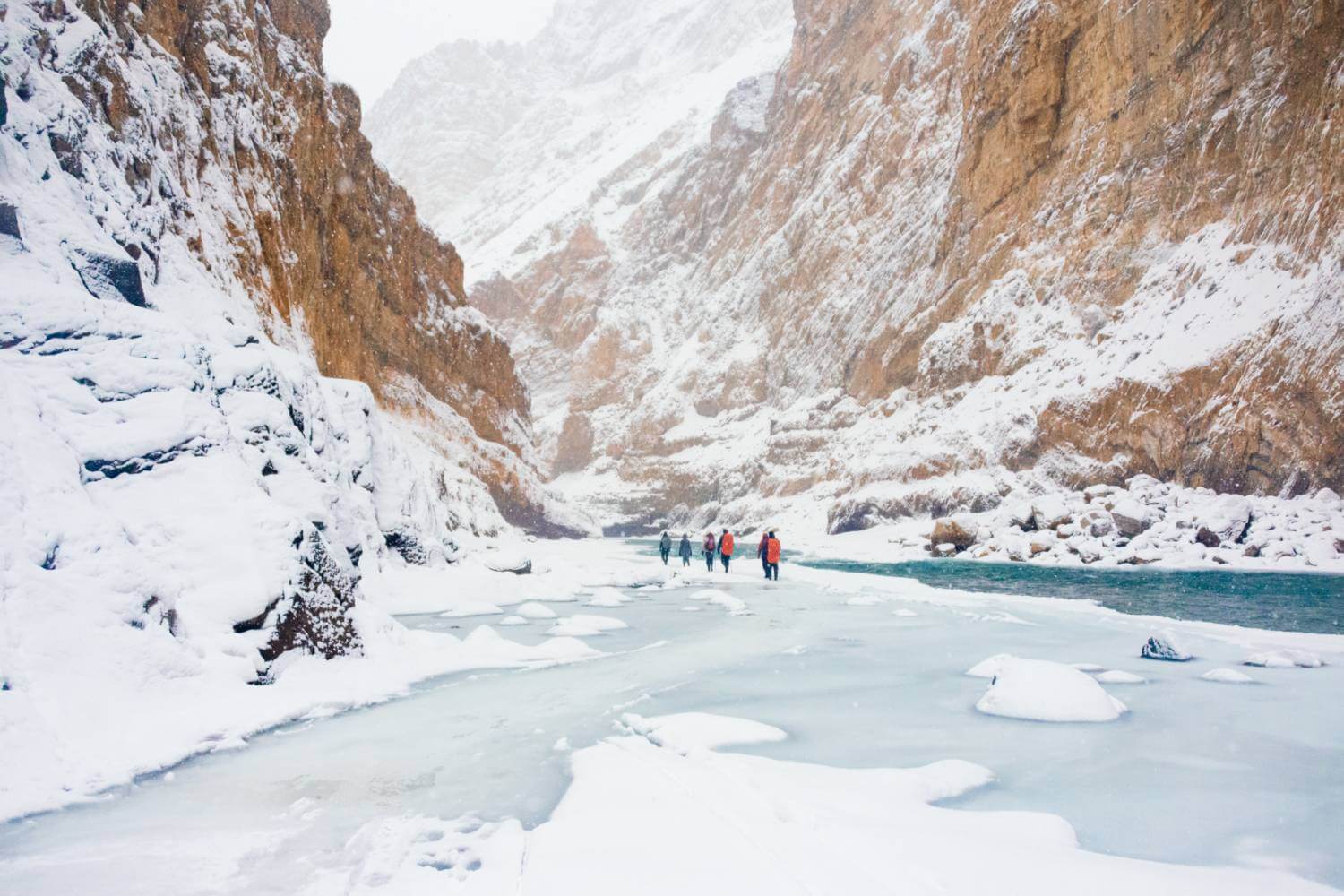 Walking on Frozen River Ladakh